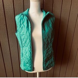 Christopher & Banks Emerald Quilted Vest Size Medium
